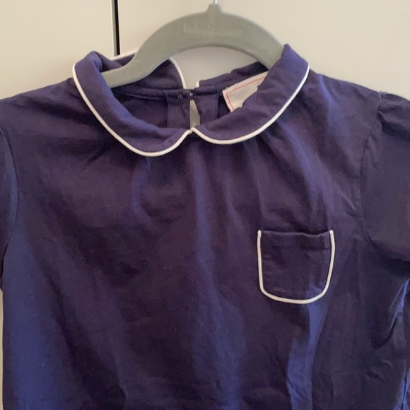 Navy blue with collar short sleeve shirt - Picture 3 of 3